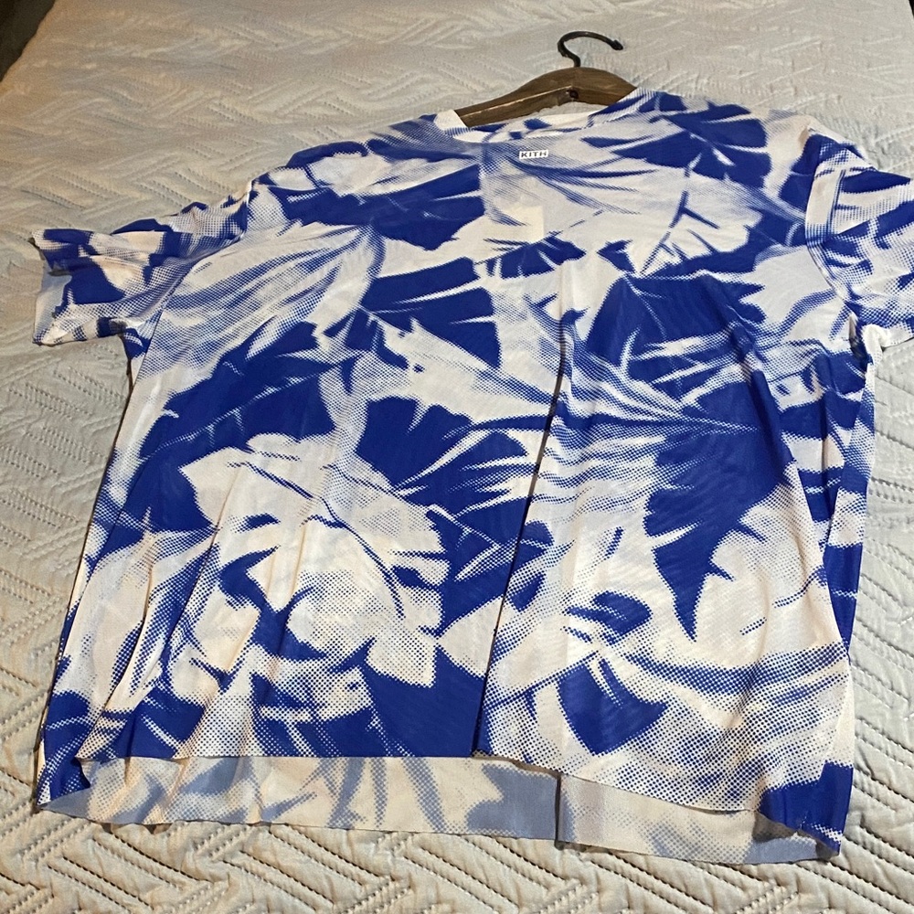 Kith Blue and White Graphic Tee